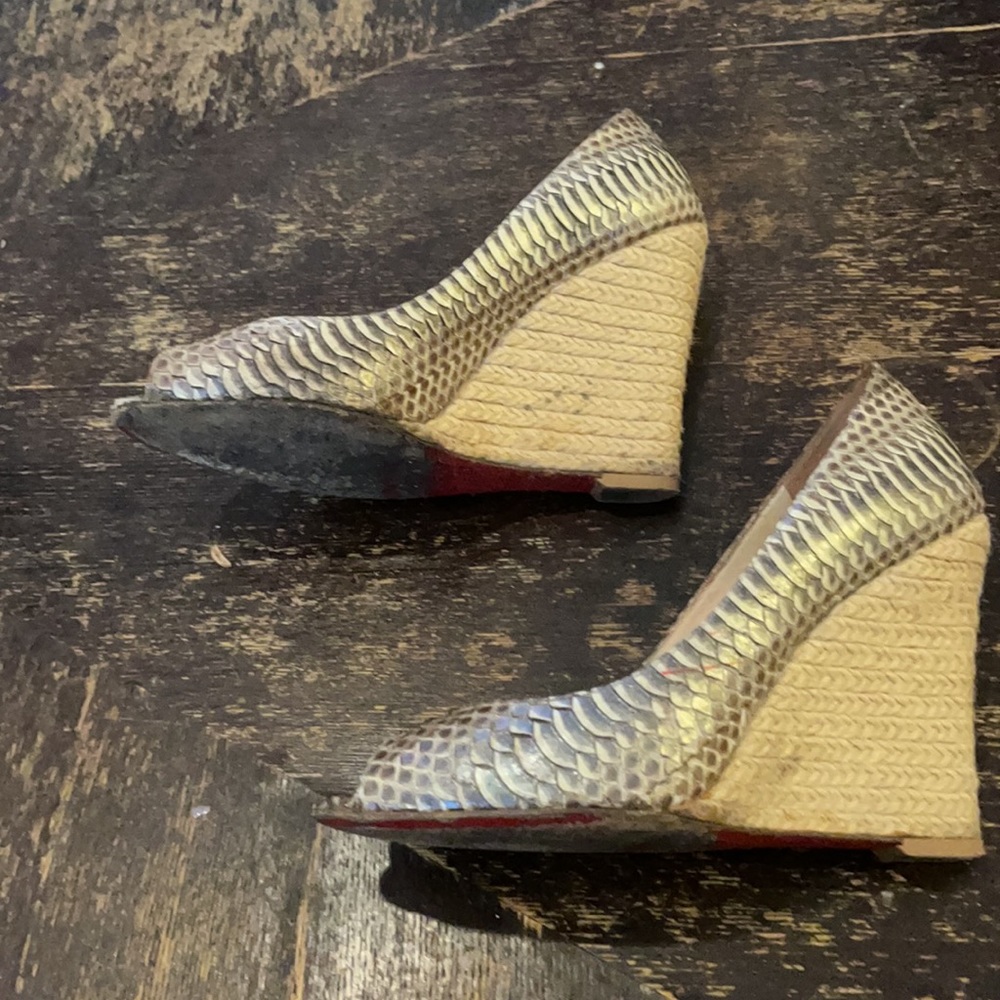 Christian Louboutin Puglia Python Espadrilles/Wedg - image 3